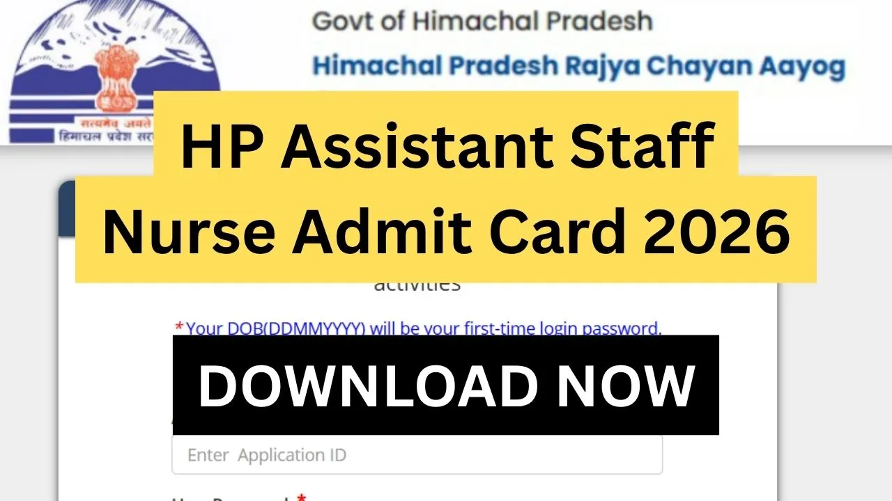 HP Assistant Staff Nurse Admit Card 2026