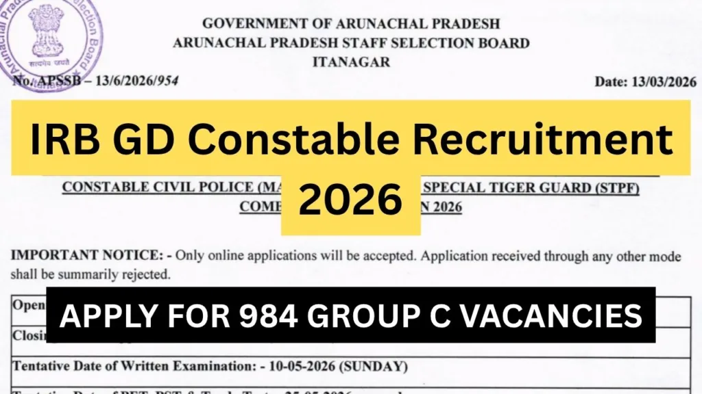 IRB GD Constable Recruitment 2026