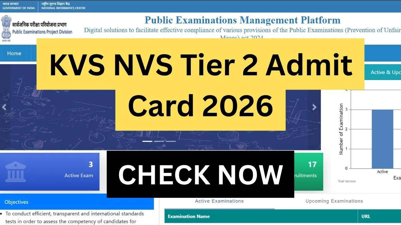 KVS NVS Tier 2 Admit Card 2026
