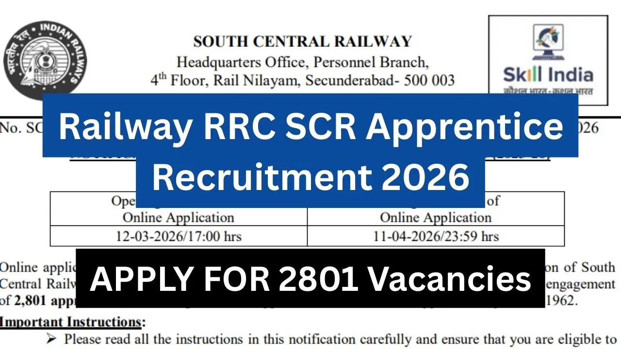 Railway RRC SCR Apprentice Recruitment 2026