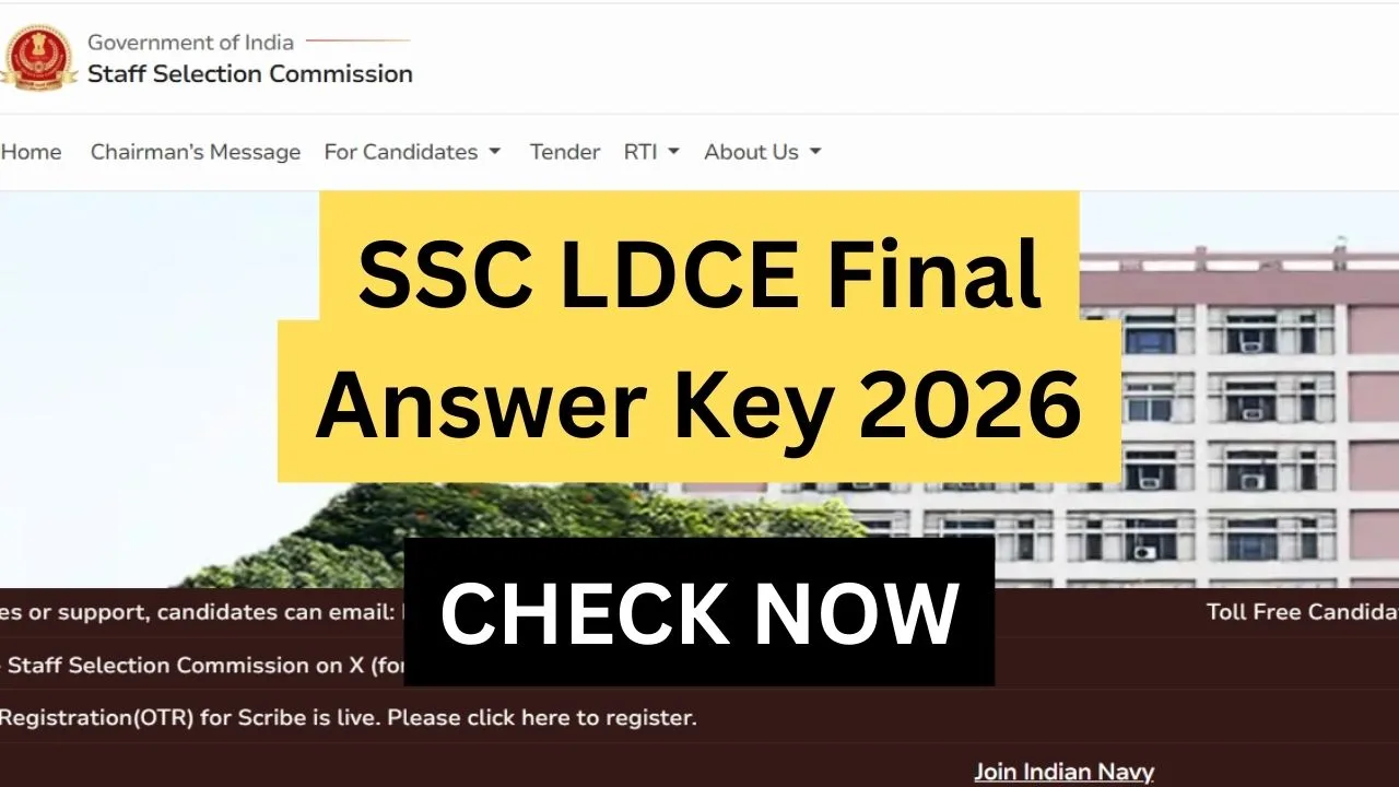 SSC LDCE Final Answer Key 2026