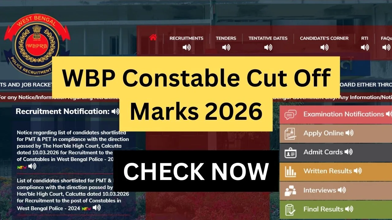 WBP Constable Cut Off Marks 2026