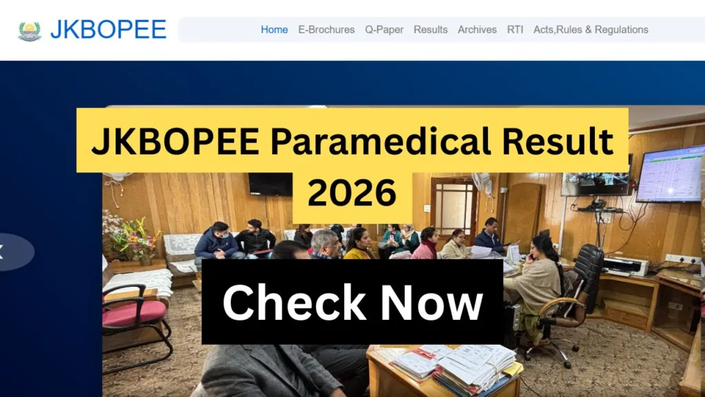 JKBOPEE Paramedical Result 2026
