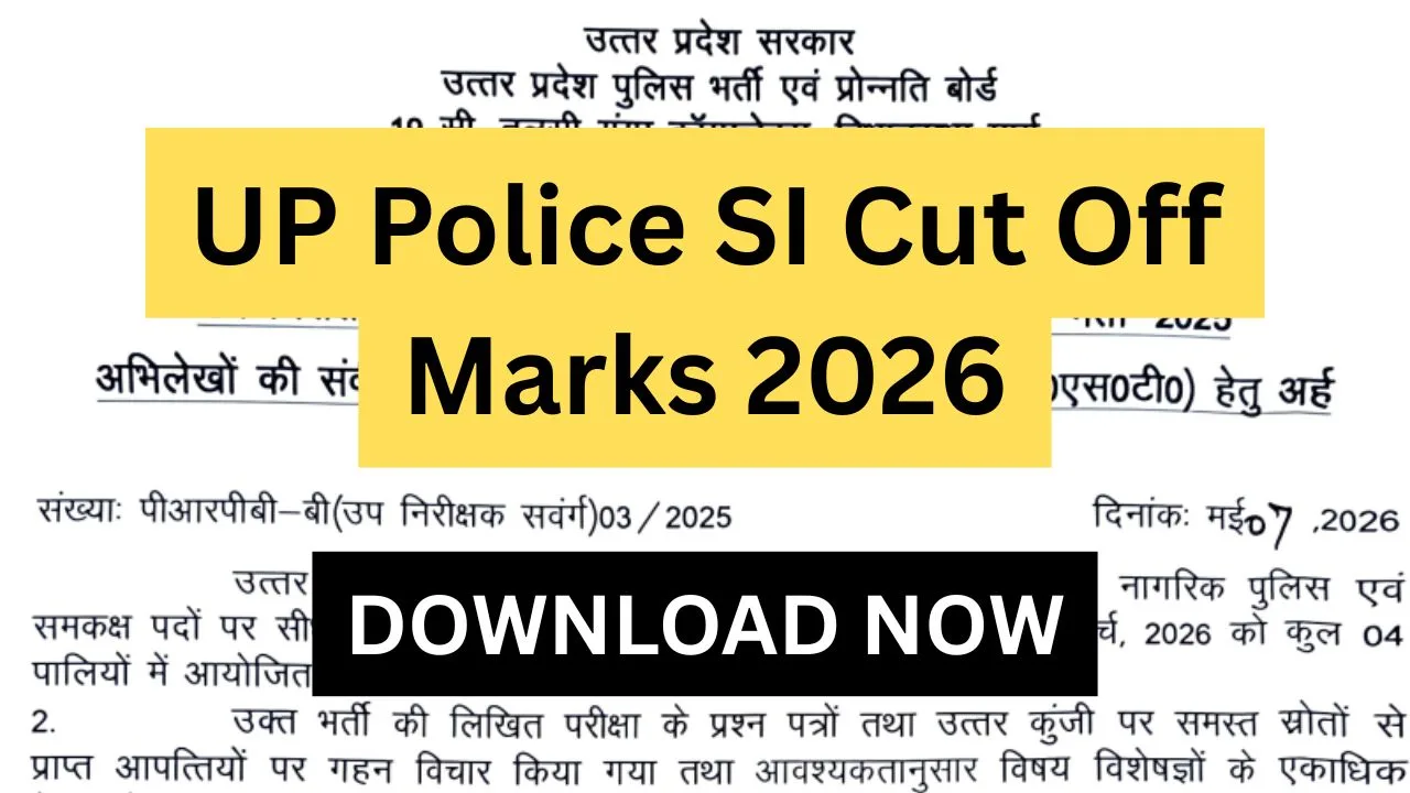 UP Police SI Cut Off Marks 2026